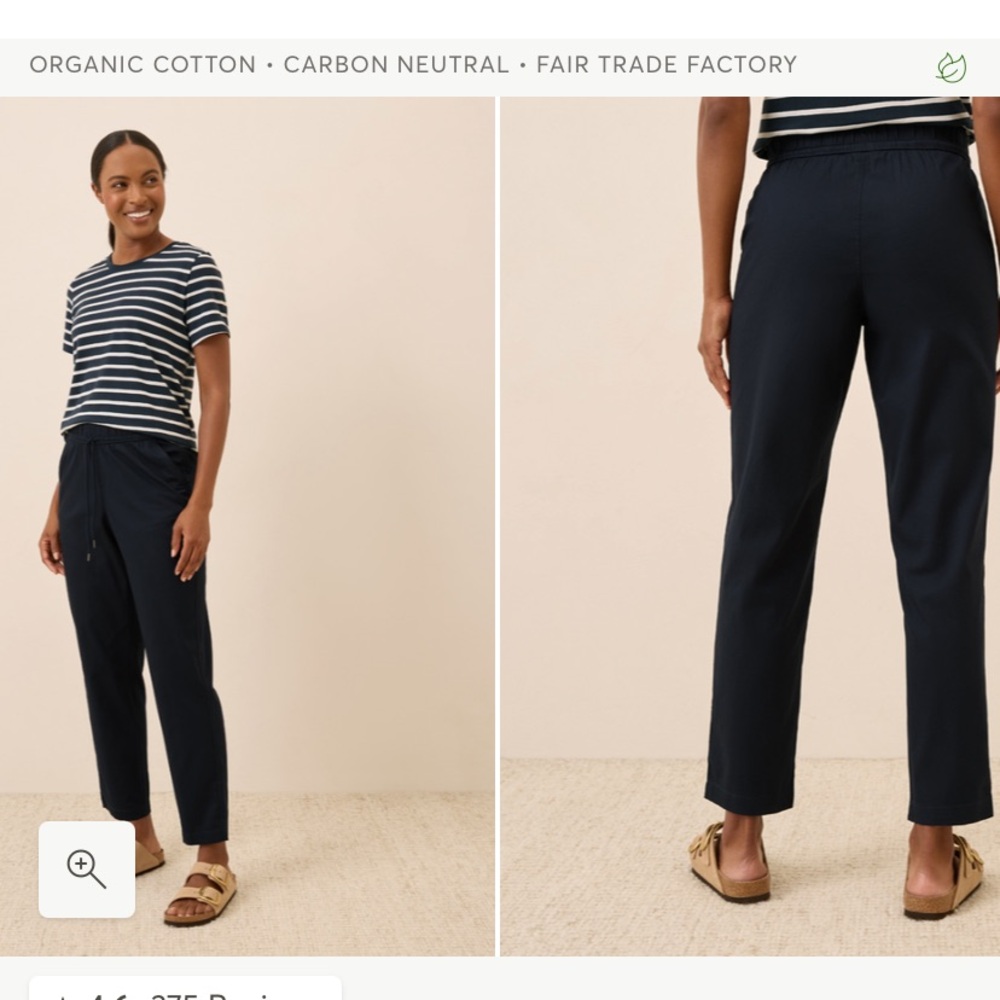 Pact Midnight Blue Ultra-High Rise Tapered Pants